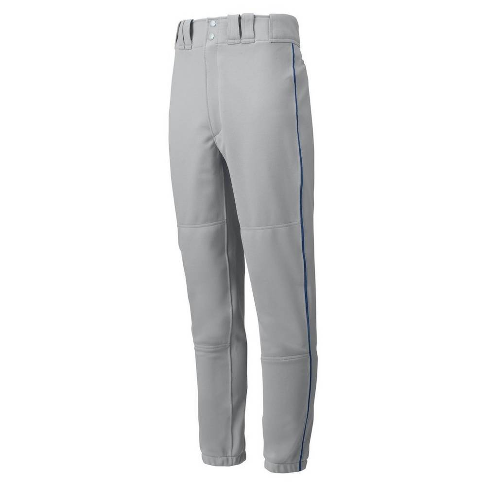 Mizuno Men's Premier Piped Baseball Pants Grey/Navy (350148-IES)